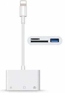 【正規認証品、18か月の品質】iPhone sdカードリーダー 3 in 1 Lightning - usb 変換アダプタ TFカードカメラリーダー 最大512GB対応 iOS