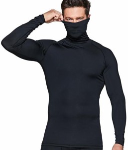 [テスラ] コンプレッションシャツ スポーツウェア 長袖 マスク付き [吸湿速乾・UVカット] コンプレッションウェア ランニングウェア サイ