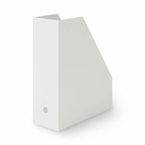 無印良品 ポリプロピレンファイルボックス スタンダードタイプ (約幅10×奥行27.6×高さ31.8cm, ホワイトグレー)