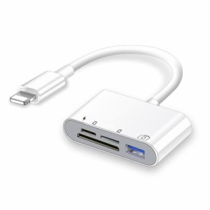 [2022 MFi認証品] IPHONE SD カードリーダー 4in1 Lightning SD カードカメラリーダー SD TF USB カメラアダプタ 高速データ転送 変換ア