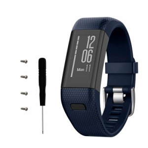 Ankersaila バンド ？応 Garmin vivosmart HR+,シリコン製交換 腕時計バンドスポーツ交換用 ベルト (海軍)