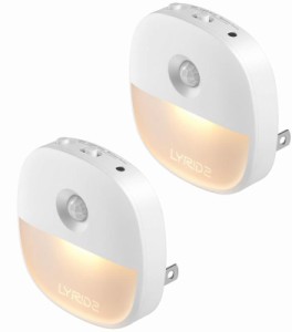 LYRIDZ 足元灯 コンセント式 LEDセンサーライト 室内 人感・明暗センサー (2 PACK)