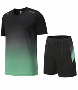 [Atkata] スポーツウェア メンズ 半袖 ジャージ メンズ 上下セット 夏服 ランニングウェア Tシャツ ショートパンツ トレーニングウェア 