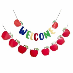 ルナリ ガーランド アップル 飾り WELCOME/WELCOME BACK ホーム パーティー グッズ 歓迎 バナー りんご 誕生日 装飾 (WELCOME)