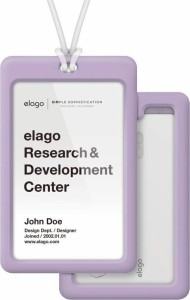 【elago】 ID4 パスケース 縦型 IDカードホルダー シリコン × ポリカーボネート ハード ケース ネックストラップ 付き [ 各種 クレジッ
