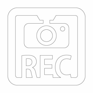 ドライブレコーダー ドラレコ シール ステッカー 録画中 撮影中 REC 防犯 セキュリティー マーク カッティングステッカー 光沢タイプ・防