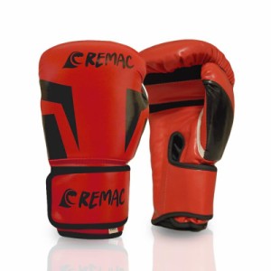 【REMAC】ボクシンググローブ 8オンス 10オンス 12オンス メンズ レディース フィットネス (レッド)
