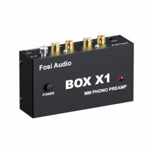 Fosi Audio BOX X1 フォノ プリアンプ MM ポータブヘッドフォンアンプ 超コンパクトミニステレオ Phono 3.5MMヘッドフォン・RCA出力 蓄音