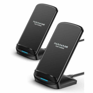 「2台セット」NANAMI ワイヤレス充電器 Qi急速 充電スタンド 置くだけ充電器 10W/7.5W iPhone 15/14/13/12 (Pro/Pro Max/Mini) SE第二世