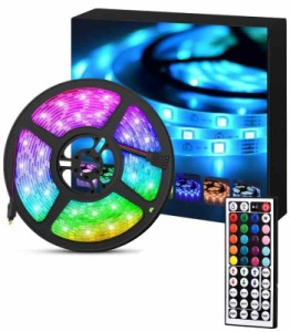 AMERTEER ledテープ LED テープライト USB 間接照明 RGB 防水 調光調色 44キー リモコン操作 イルミネーションライト カット可能 看板 天