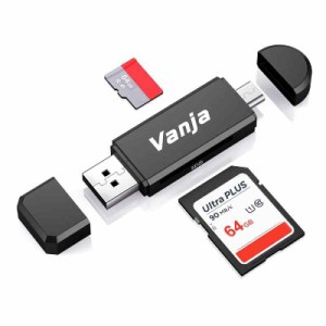 Vanja SD カードリーダー マイクロ sd アダプター OTG 対応 1台2役 USB2.0 SD-3C SDXC SDHC MMC RS-MMC Micro SDXC Micro SD Micro SDHC