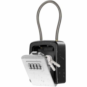 ORIA キーロックボックス 鍵を安全にロックボックス 取り外し可能なシャックル付き 4桁の組み合わせロックボックス 防水 5キー容量 セキ