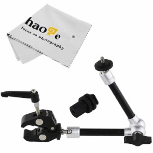 Haoge 11インチ 関節式摩擦マジックアーム 小型クランププライヤークリップ付き HDMI LCDモニター用 LEDライト用 デジタル一眼レフカメラ