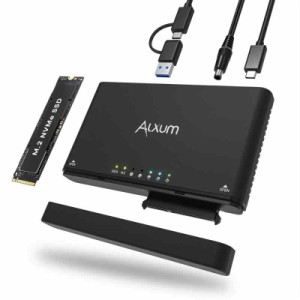 Alxum NVMe M.2 SSD 外付けケース M.2 SATA USB変換 PCIe NVMe M.2 と SATA HDD/SSD両対応 (【M.2 PCIe/NVMe SSD & SATA HDD/SSD対応】ク