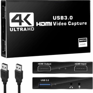 4K HDMI キャプチャーボード パススルー 60FPS USB3.0 ゲームキャプチャー 60Hz ビデオ フルHD ビデオキャプチャー 内蔵 ゲーム実況生配