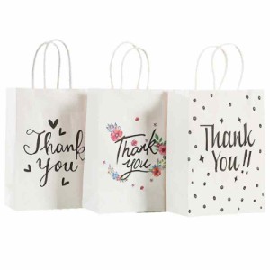 【トゥルーハーツ】ラッピング 袋 ギフトバッグ おしゃれ 可愛い プレゼント 紙袋 紙バッグ 手提げ (3種 サンキュー 中サイズ)