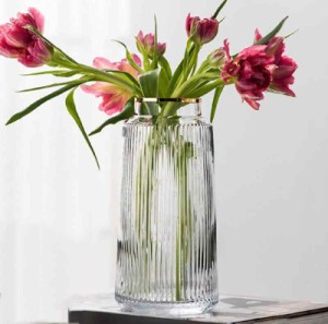 ガラスの花瓶 透明 花器 フラワーベース 大 ガラスベース ガラスボトル アレンジ インテリア 水栽培 生け花 造花 おしゃれ シンプル イン