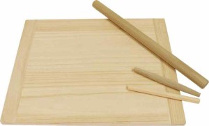 木曽工芸 クッキングボード 麺棒 セット 日本製 木製 桐 【餃子・焼売用のし棒付き】 50×40cm うどん そば生地づくりにも