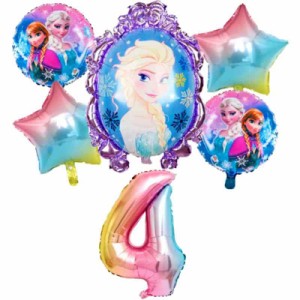 アナと雪の女王 ４歳 お誕生日バルーン プリンセス お祝い キャラクター 女の子 パーティー