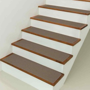 セリオン 吸着階段マット 階段用ステップマット (70*22cm*5枚入り, モカ)