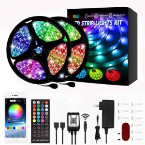 ZHONGJI RGB LED テープライト 2m APP操作 アプリ制御 リモコン付き DIY切断可能 調光調色 店 バー 部屋 庭ガーデン装飾 間接照明 (15M（