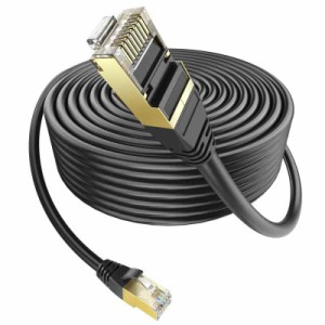 Ankuly LANケーブル 屋外用 ランケーブル CAT6準拠 PoE対応 コネクタ付き カテゴリ6 業務用… (50m 改善版, ブラック)