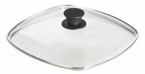 Lodge 食器洗い機対応 油が馴染んだスキレット グリルパン用強化ガラス製蓋 (10.5インチ 正方形)