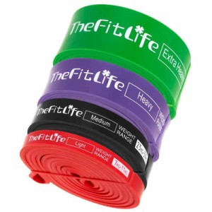 TheFitLife トレーニングチューブ 筋トレチューブ 懸垂チューブ (4色セット)