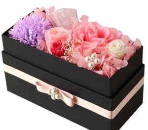 Azurosa(アズローザ) プリザーブドフラワー 母の日のプレゼント人気 ギフト ボックスフラワー 枯れない花 ソープ ピンクラベンダー