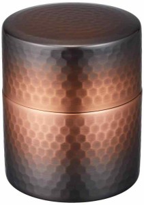 新光金属 茶筒 赤銅仕上げ 小(容量:150g) 純銅赤銅仕上げ 鎚目茶筒 小 BC-213