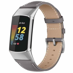 [LanQii] レザーバンド Fitbit charge 6/5 対応 バンド PUレザー素材 ベルト ソフト 柔軟性 ビジネス風 交換ベルト レディース&メンズ 革