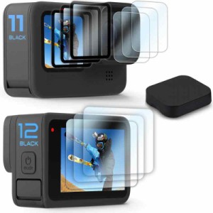 【9枚】FitStill 強化ガラスフィルムセット に適用Gopro Hero 12/ Hero 11/Hero 10 / Hero 9 Black アンチスクラッチ | メイン画面用3枚 