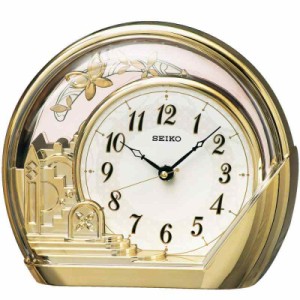 セイコークロック(Seiko Clock) 置き時計 金色光沢 本体サイズ:18.4×21.2×7.5cm アナログ 飾り振り子 PW428G