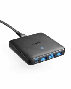 Anker PowerPort Atom III Slim (Four Ports) - 65W 4ポート USB-C 充電器 PowerIQ3.0搭載, PD対応 GaN(窒素ガリウム)採用 iPhone/iPad/i