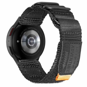 Torbollo 20mm 22mm 時計バンド コンパチブル Samsung Galaxy Watch ナイロンとレザー素材,パンチングと3つのバックルデザインでより通気