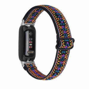 対応 Fitbit inspire 3 交換スパンバンド 交換ベルト 男女共用 調節便利 多色選択 弾力性 花柄バンド ニットバンド 軽い通気 編み物 (5#)