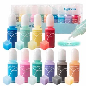 LIGHTWISH レジン 着色剤 レジン液 着色剤 UVレジン用染料 10色 エポキシ樹脂顔料 高濃度 レジン液用 カラー 樹脂着色用 樹脂/アルコール