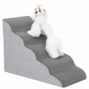Uross犬用階段小型犬用-犬用ステップ階段スロープ高いベッドソファ、高密度発泡ペットステップ階段犬がベッドに乗るために、5段猫わんわ