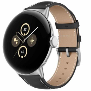 [LanQii] レザーバンド Google Pixel Watch 2 /Google Pixel Watch 対応 バンド PUレザー素材 ベルト ソフト 柔軟性 ビジネス風 交換ベル