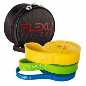 FLEXU フィッター プロフェッショナル懸垂アシストバンドセット エクササイズ抵抗バンド パワーリフティングバンド ヨガストレッチ抵抗バ