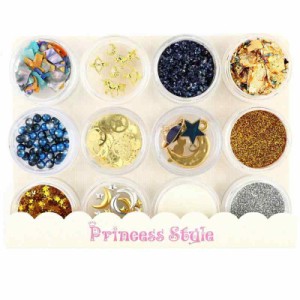 Princess-style レジンパーツ 宇宙系 レジン ネイル 封入 材料 12種類セット