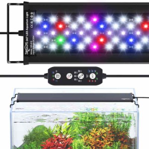 SEAOURA 水槽ライト 30-45CM水槽適用 アルミニウムメダカライト 熱帯魚LEDライト アクアリウムライト 5段階明るさ 水槽led照明 24／7照明