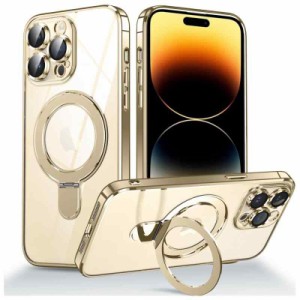 iPhone 15 Plus ケース【MagSafe対応 多機能隠しスタンド 縦横両対応 リング付き】アイフォン15 プラス 用 携帯ケース 一体型カメラレン