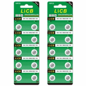 LiCB 20個 SR621SW ボタン電池 時計用【SR621SW、363 、LR621、AG1、364、164相当品】
