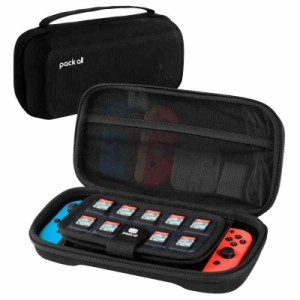 pack all Nintendo Switch/Switch有機ELモデル ケース スイッチ ケース 専用収納 耐衝撃 防塵 撥水加工 ゲームカード19枚、充電ケーブル