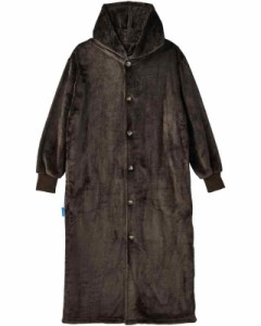AQUA (アクア) 着る毛布 かいまき 男女兼用 冬 あったか フード付き Lサイズ (着丈:約125cm) ブラウン mofua (モフア) プレミアムマイク