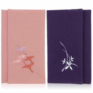 [スタイルふくさ] リバーシブルふくさ 袱紗 マグネット 慶弔両用 結婚式 お葬式 刺繍 祝儀袋 日本製 DOA11 (ピンク／紫)