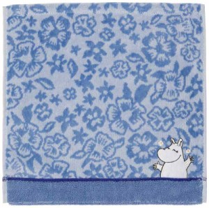 MOOMIN ムーミン フラワーフラワー タオルハンカチ ブルー タオル美術館 花柄 47-2630060 約25×25cm