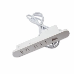 YCthriving 埋め込みコンセント 家具製作用 2つ口 USB電源付 木工 円形 (ホワイト)