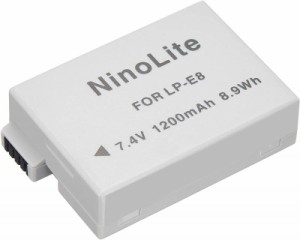 NinoLite LP-E8 互換 バッテリー EOS Kiss X4 X5 X6i X7i 対応 lpe8_t.k.gai